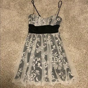 White and black shimmer dress